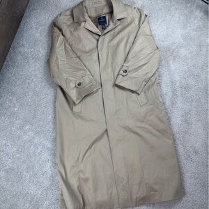 Brooks Brothers Beige 5 Button Nova Check Removable Liner Trench Coat Size 42L